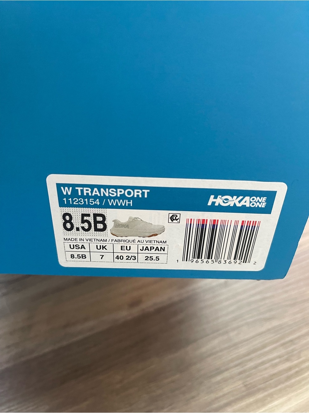 Hoka Women's Transport Trainer in White with Brown Outsole Accents - Picture 9 of 9